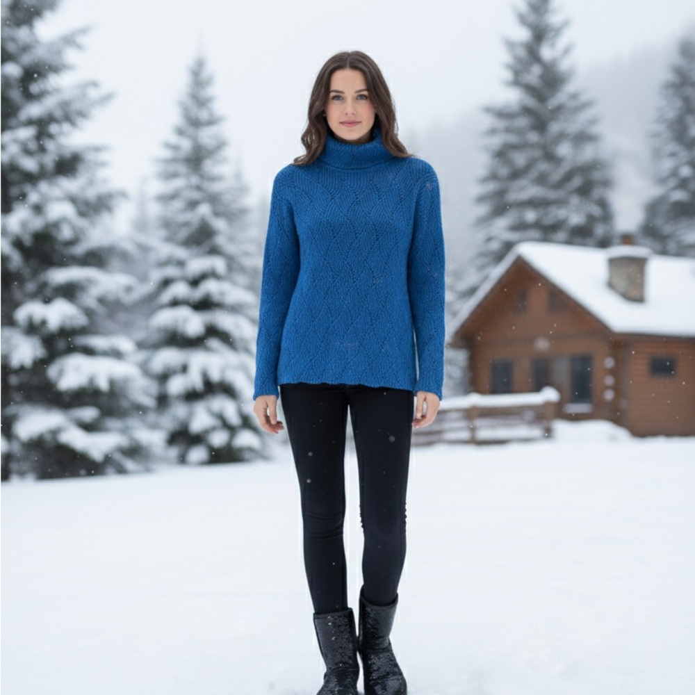 Sundance Vibrant Blue Turtleneck Sweater